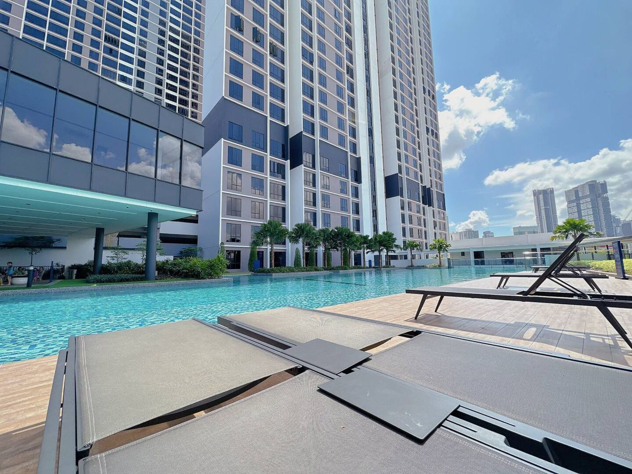Veranda Residences building and pool view